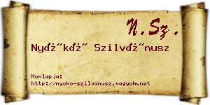 Nyókó Szilvánusz névjegykártya